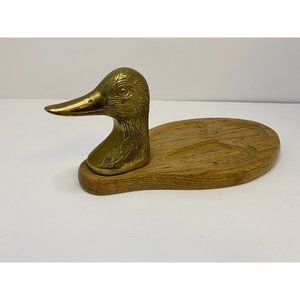 Vintage Men's Valet Wooden Tray Desk Organizer Duck Brass 1985 George Good Co.‎